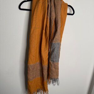 Alpaca 111 Women's Orange Brown 100% Baby Alpaca Lightweight Cozy Soft Scarf
